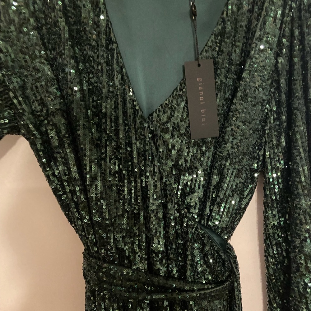 Mother of Bride/ Holiday / Green sequin dress/
